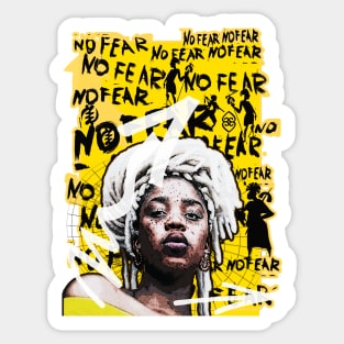 No Fear Afro Natural Strong Black Woman Sticker